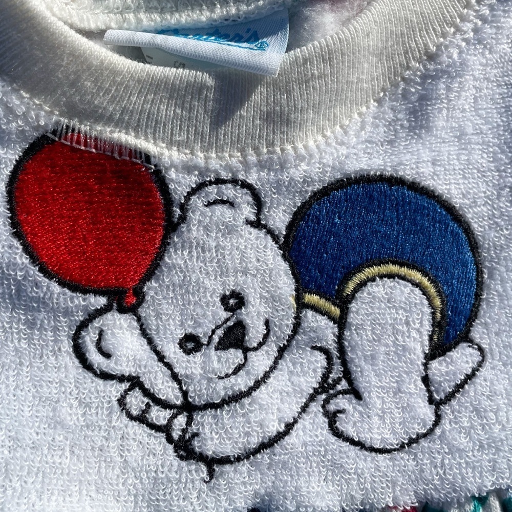 Carters Teddy Bear Floral Vtg Crewneck Sweatshirt Youth Size (4T) - Picture 5 of 6